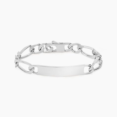 Bracelet Identit&eacute; Vila Maille Alternee 1/2 Argent Blanc - Gourmettes Homme | Marc Orian