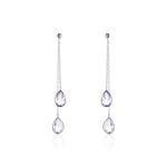 Boucles D'oreilles Pendantes Djime Or Blanc Amethyste - Pendantes Femme | Marc Orian