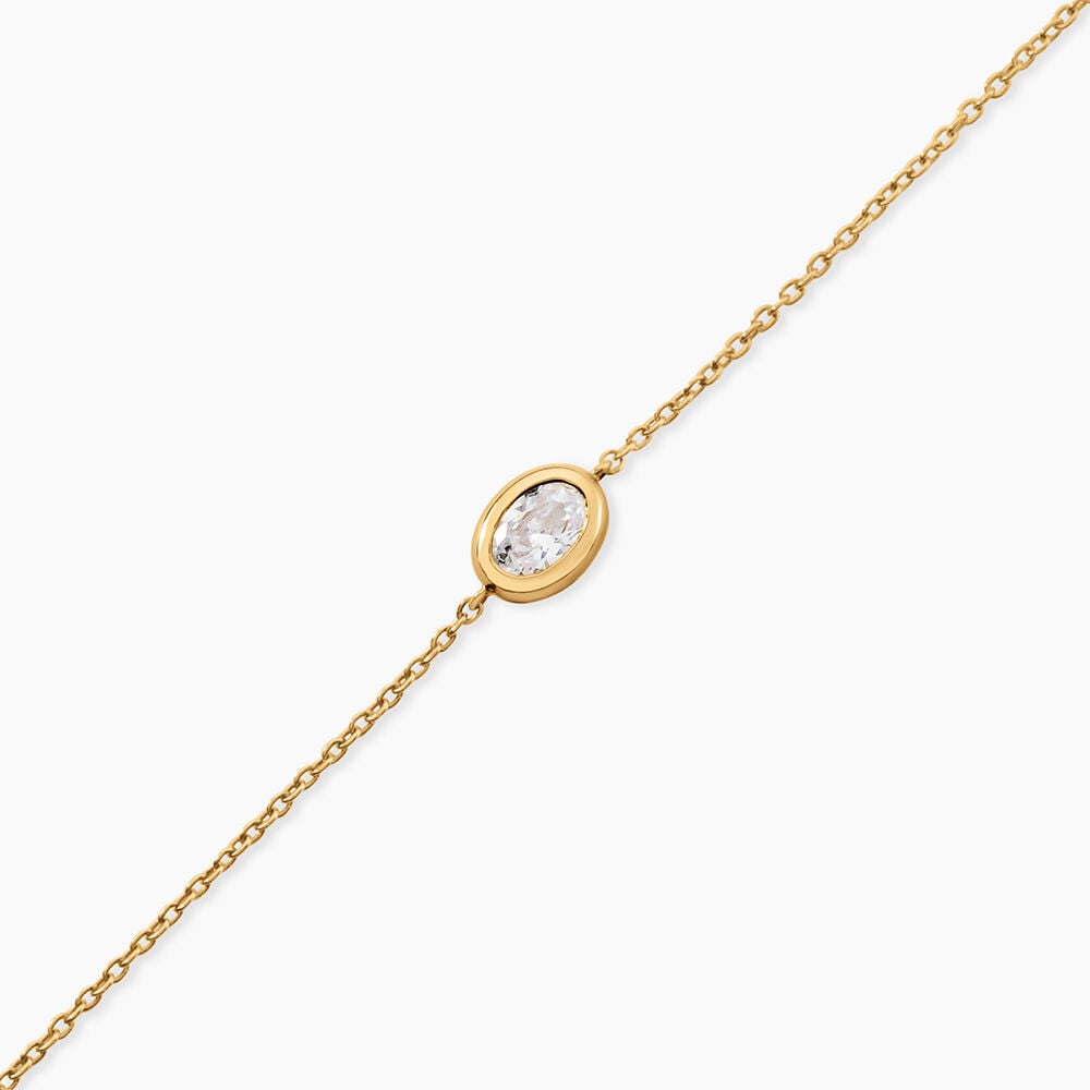 Bracelet Fadela Argent Dor&eacute; A L'Or 750/1000 Oxyde De Zirconium - Bracelets cha&icirc;nes Femme | Marc Orian