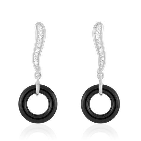Boucles D'oreilles Pendantes Delphinia Argent Blanc Oxyde De Zirconium - Pendantes Femme | Marc Orian