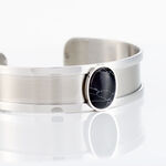 Bracelet Jonc Eline Acier Blanc Pierre De Synthese - Bracelets joncs Femme | Marc Orian