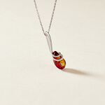 Pendentif Argent Blanc Melusine Ambre - Bijoux fantaisie Femme | Marc Orian