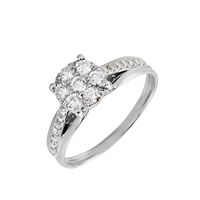 Bague Kate Or Blanc Diamant Synthétique