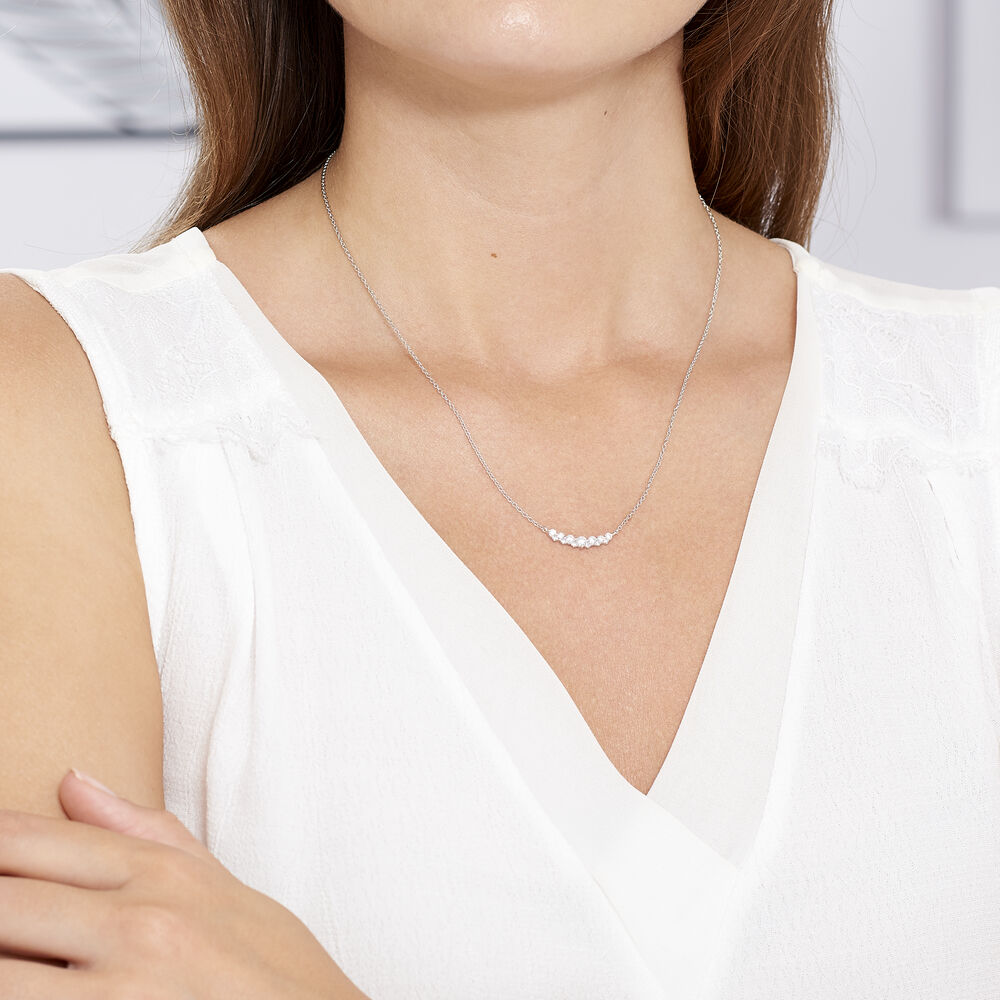 Collier Aliah Argent Blanc Oxyde De Zirconium - Colliers avec pierres Femme | Marc Orian