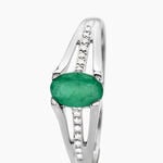 Bague Denise Or Blanc Emeraude Et Diamant - Bagues vintage Femme | Marc Orian