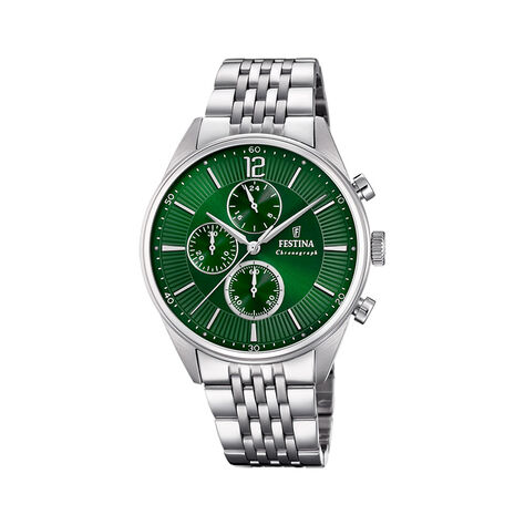 Montre Festina Timeless Chronograph Vert - Montres &eacute;tanches Homme | Marc Orian