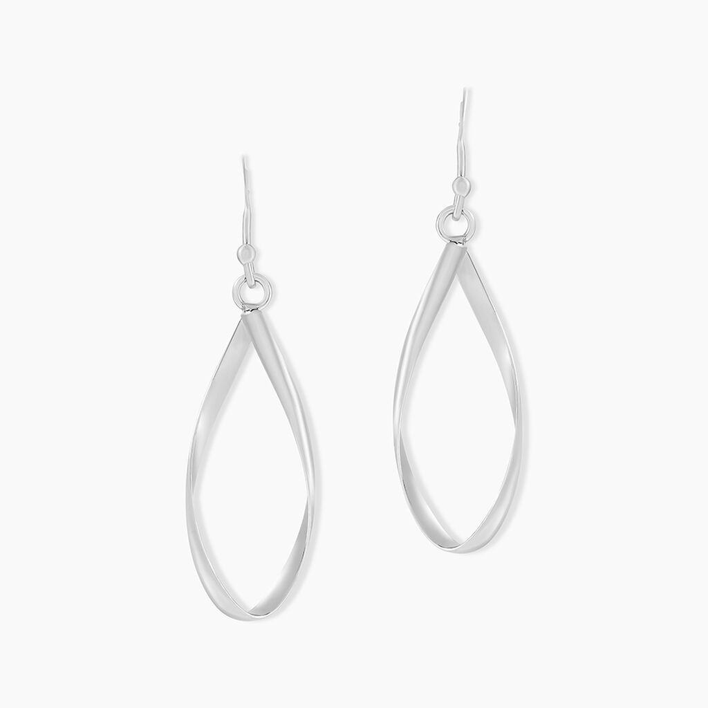 Boucles D'oreilles Pendantes Twisty Argent Blanc - Pendantes Femme | Marc Orian