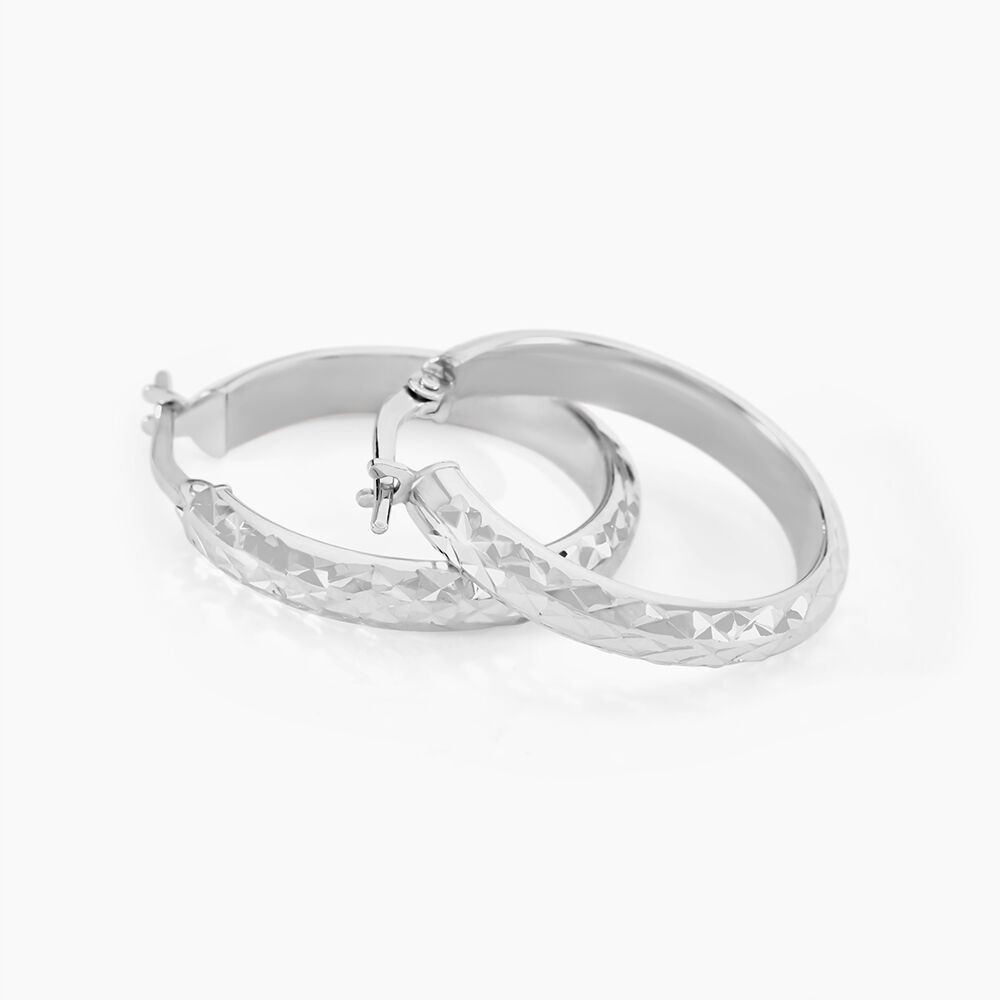 Créoles Argent Blanc Esmee - Créoles Femme | Marc Orian