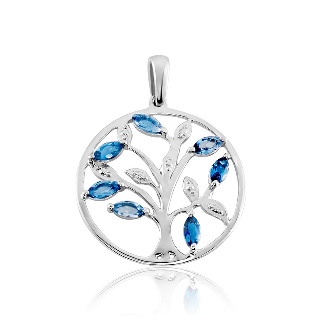 Pendentif Or Blanc Godoleine Topazes - Pendentifs Femme | Marc Orian