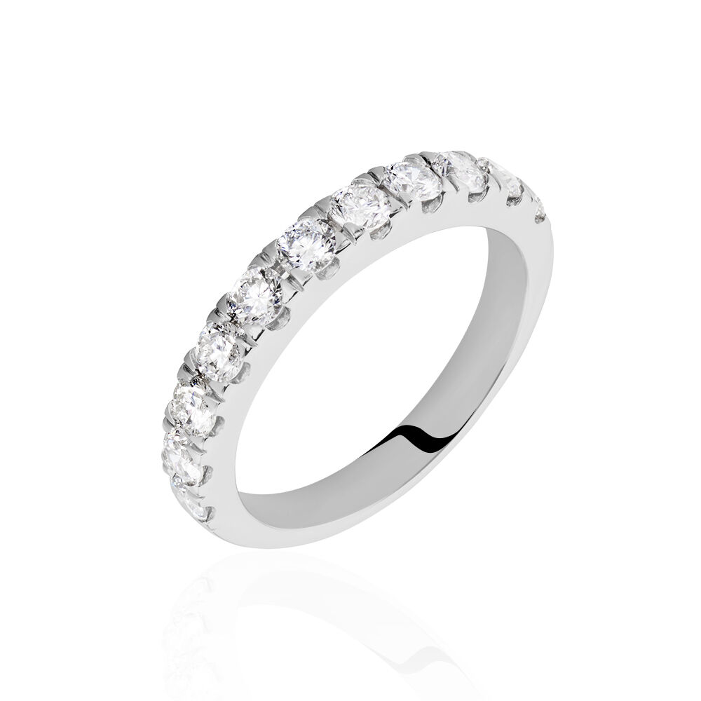 Demi Alliance Pristina Or Blanc Diamant Synth&eacute;tique - Alliances avec pierres Femme | Marc Orian