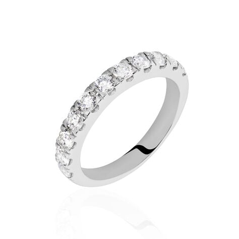 Demi Alliance Pristina Or Blanc Diamant Synth&eacute;tique - Alliances avec pierres Femme | Marc Orian