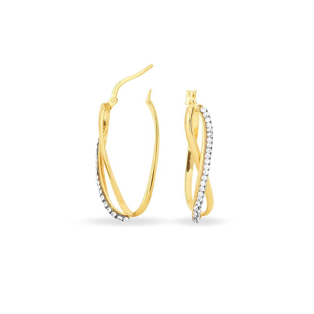 Créoles Domitilla Or Jaune Strass - Créoles Femme | Marc Orian