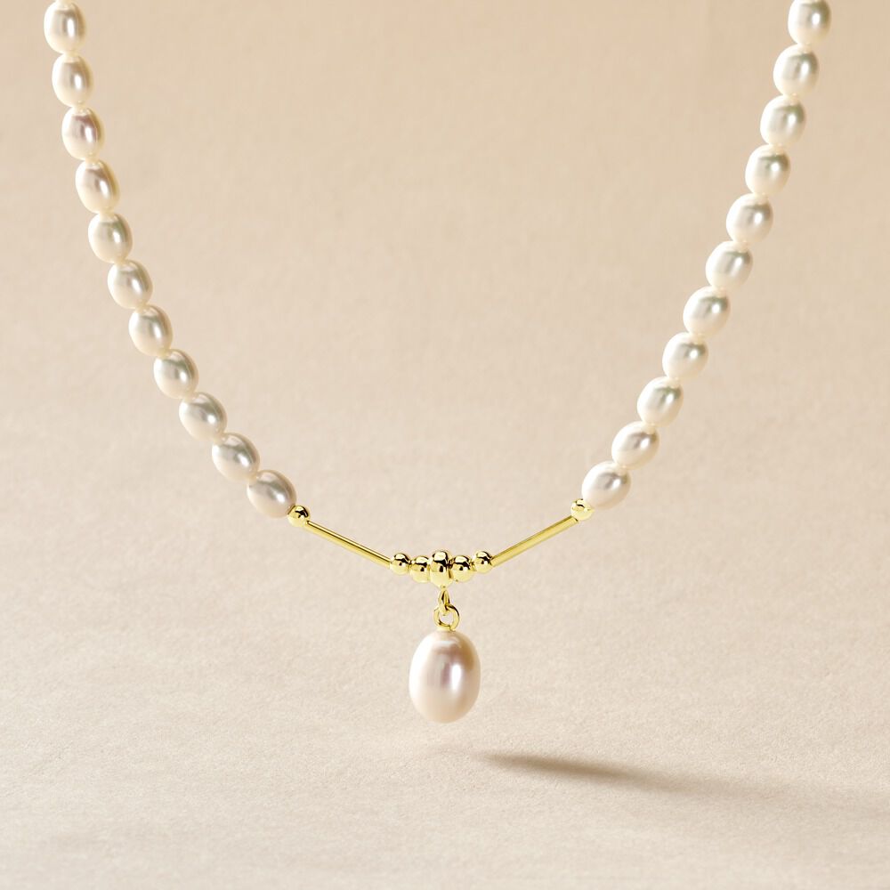 Collier Stella-rose Or Jaune Perle De Culture - Colliers avec pierres Femme | Marc Orian