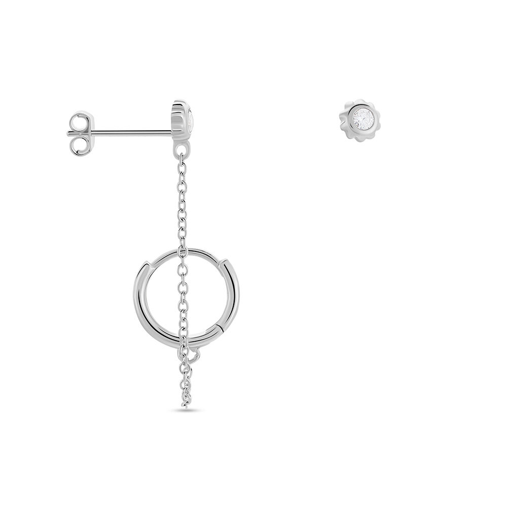 Boucles D'oreilles Dépareillées Macha Argent Blanc Oxyde De Zirconium - Boucles d'oreilles Femme | Marc Orian