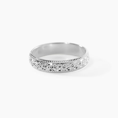 Alliance Fantaisie Diamantee Ruban Plat Or Blanc - Alliances duo Unisex | Marc Orian