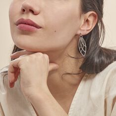 Boucles D'oreilles Pendantes Tarita Argent Blanc - Boucles d'oreilles Pendantes Femme | Marc Orian