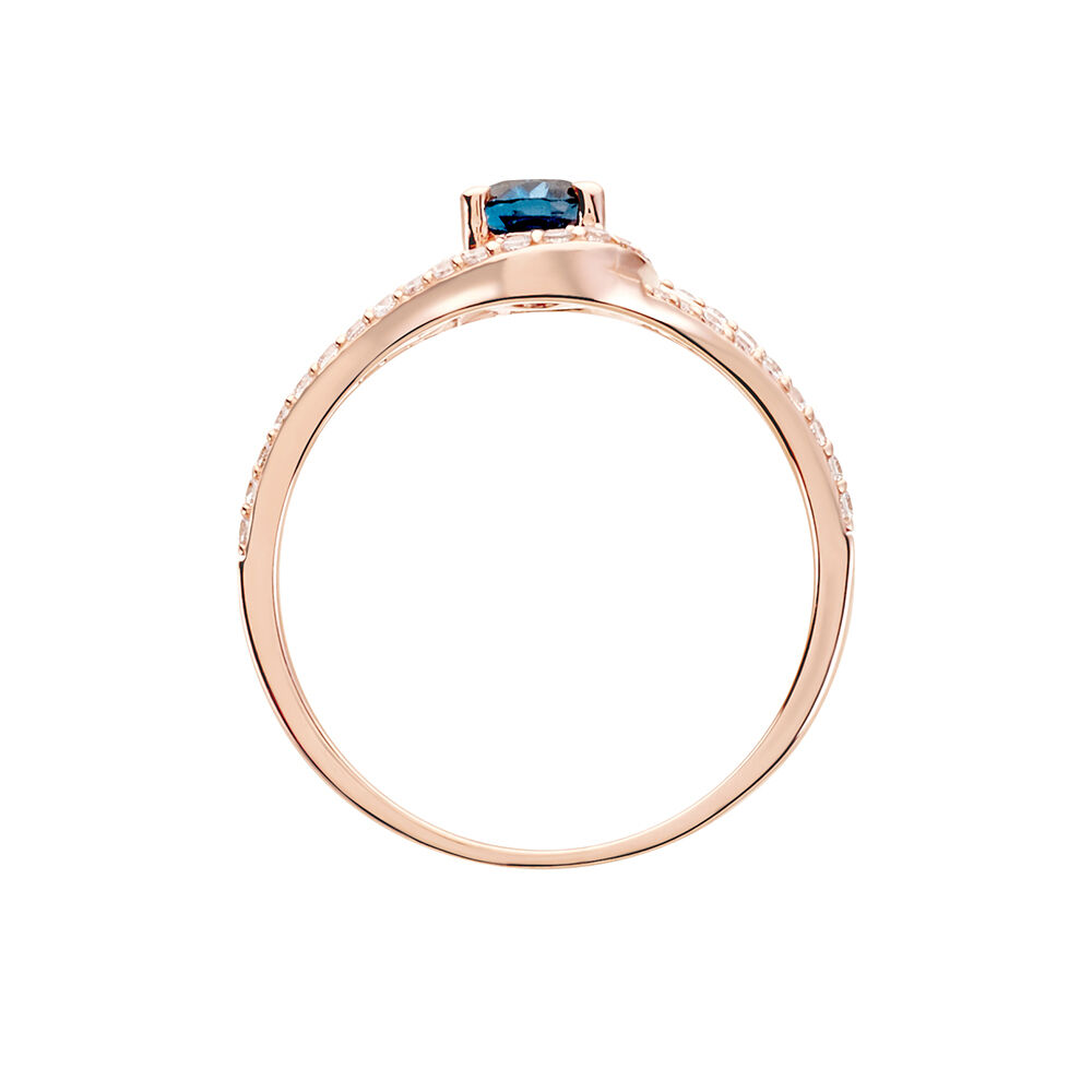 Bague Jannha Or Rose Topaze Et Oxyde De Zirconium - Bagues pierres fines Femme | Marc Orian