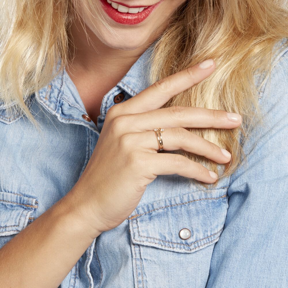 Bague Ana-lou Plaque Or Jaune Oxyde De Zirconium - Bagues avec pierre Femme | Marc Orian