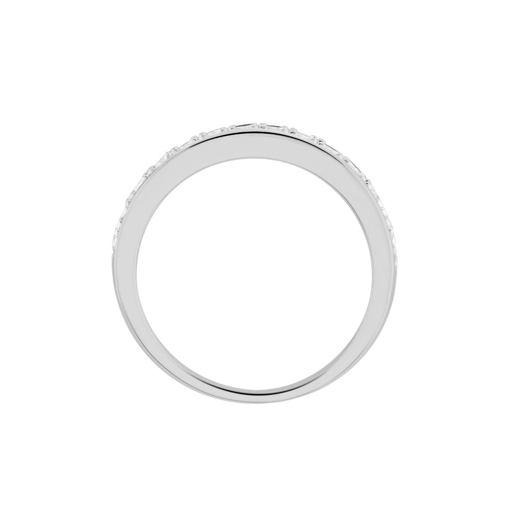 Demi Alliance Heket Argent Blanc Oxyde De Zirconium - Bagues avec pierre Femme | Marc Orian
