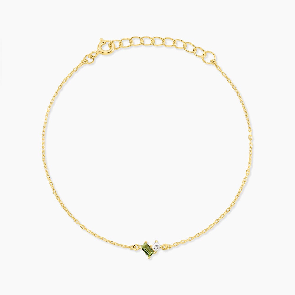 Bracelet Poem Argent Jaune P&eacute;ridot Oxyde De Zirconium - Bracelets fantaisie Femme | Marc Orian