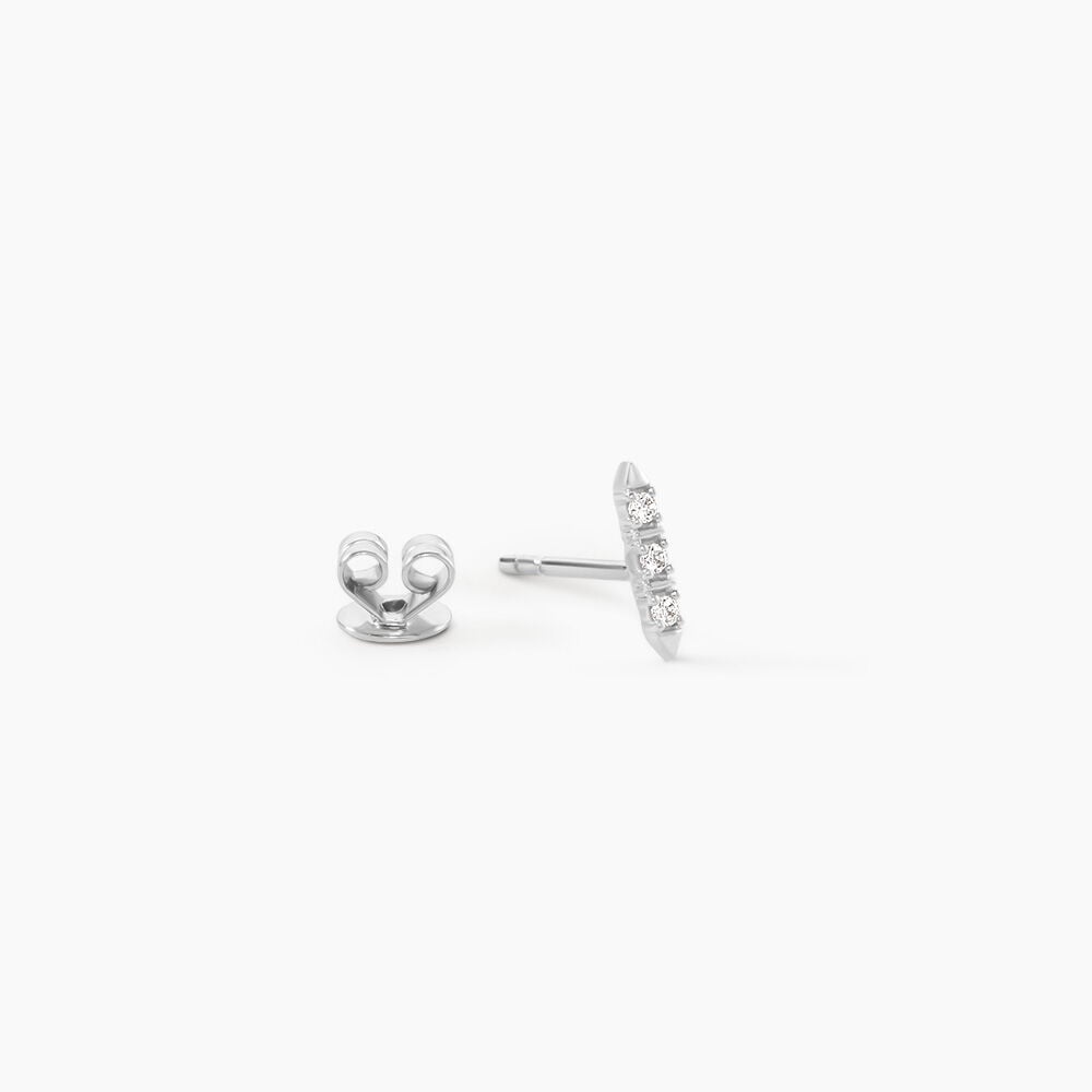 Boucles D'Oreilles Puces Susumu Argent Blanc Oxyde De Zirconium - Puces Femme | Marc Orian