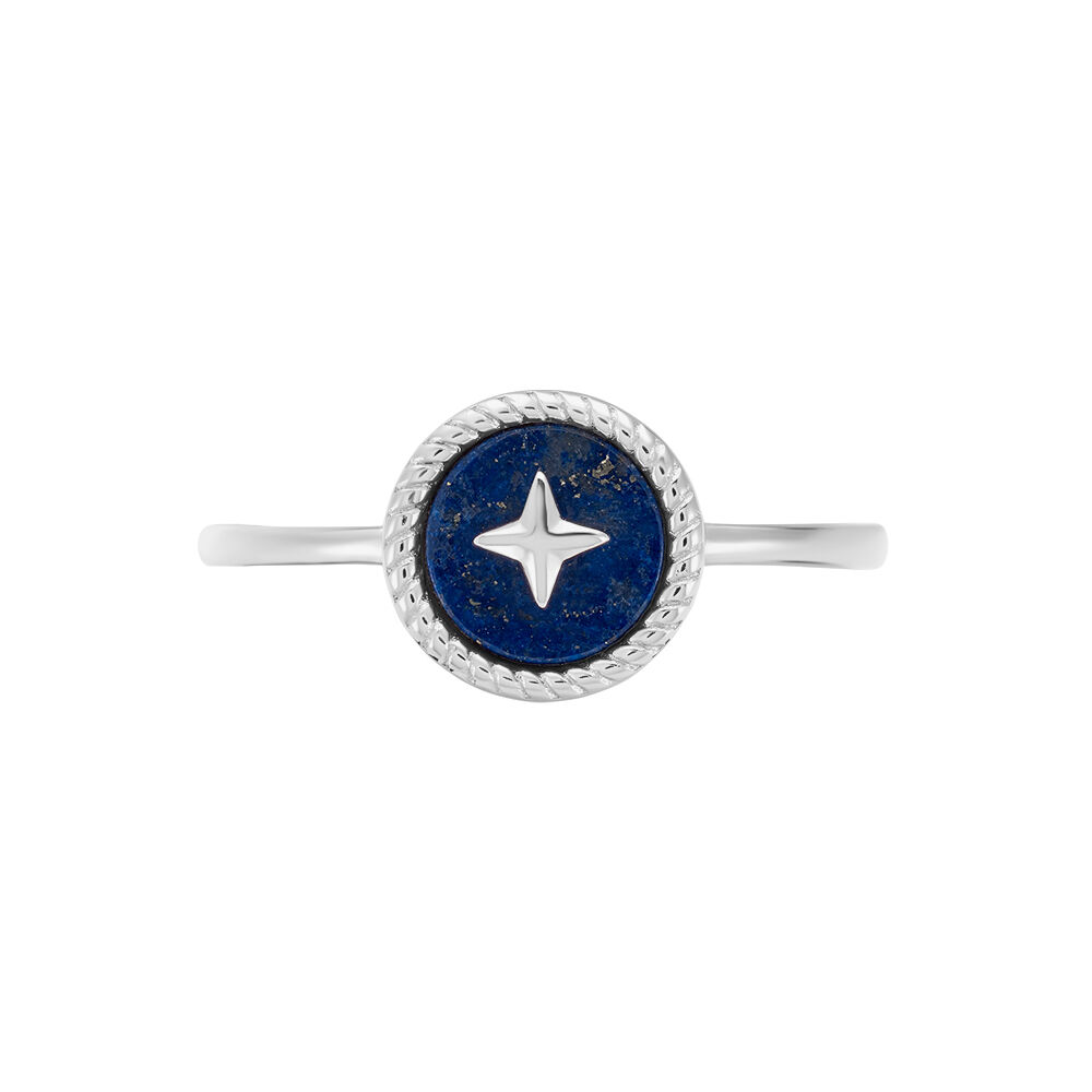 Bague Izarra Argent Blanc Lapis Lazuli - Bagues de promesse Femme | Marc Orian