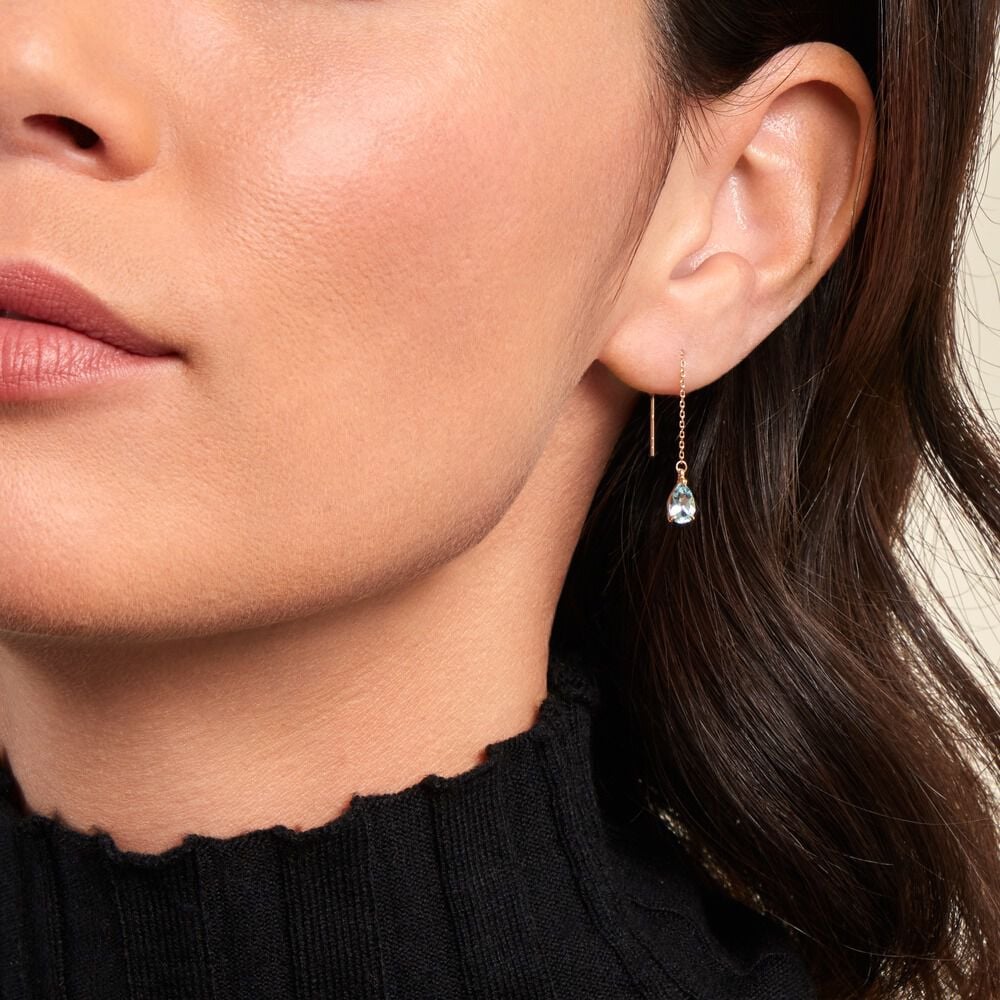 Boucles D'oreilles Pendantes Asteriane Or Jaune Topaze - Pendantes Femme | Marc Orian