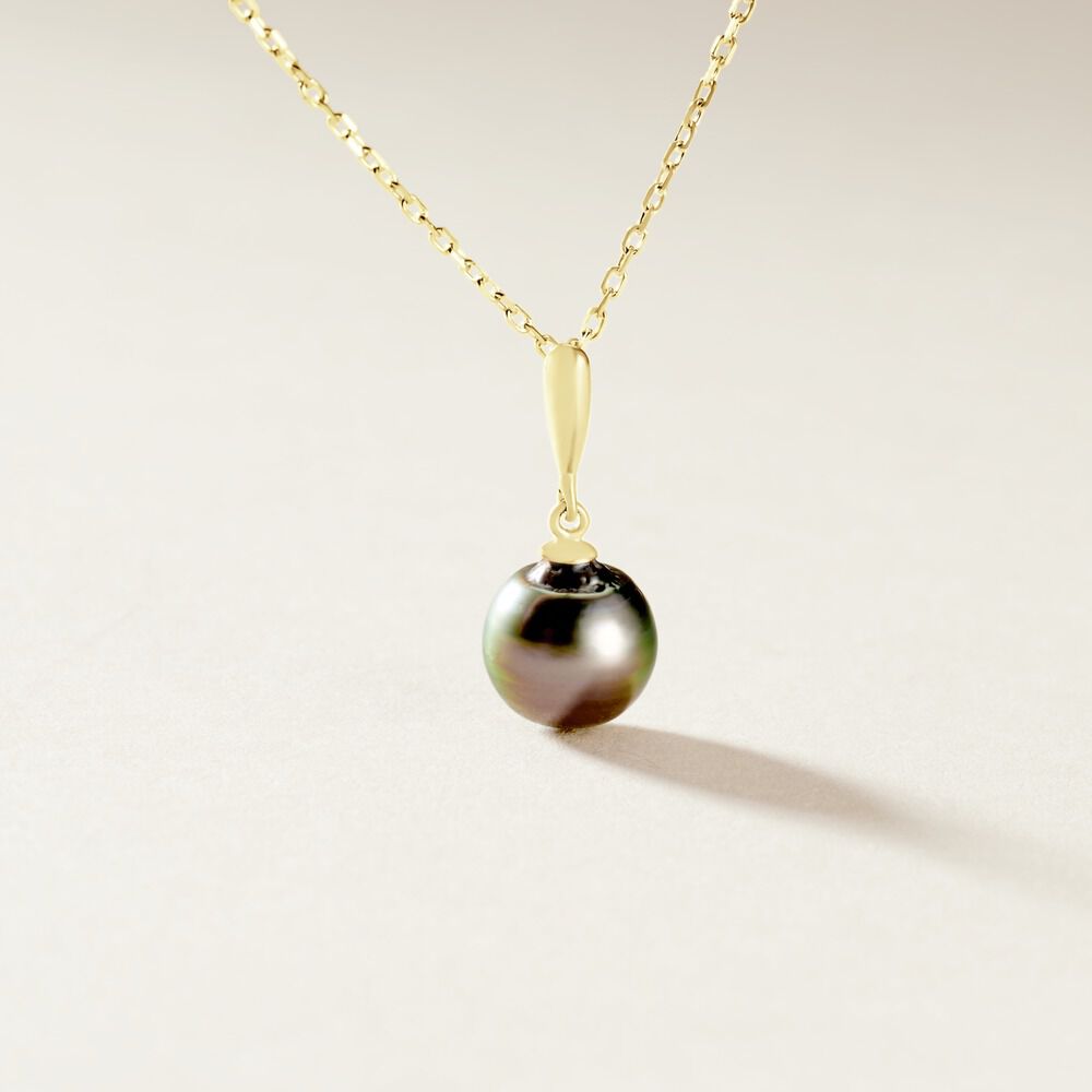 Pendentif Semi-baroque Or Jaune Perle De Culture De Tahiti - Parures de mariage Femme | Marc Orian