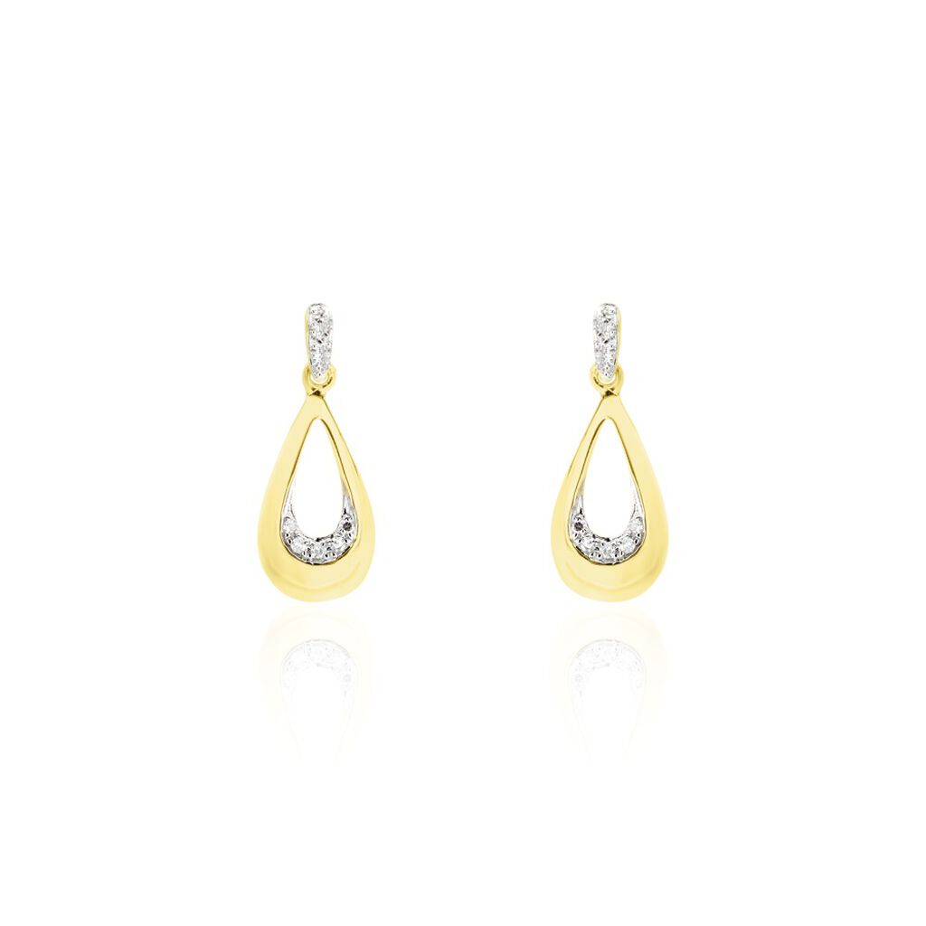 Boucles D'oreilles Puces Nirmala Or Jaune Diamant - Pendantes Femme | Marc Orian