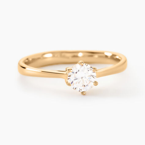 Bague Solitaire Plaqué Or Jaune Eulia Oxyde De Zirconium - Solitaires Femme | Marc Orian