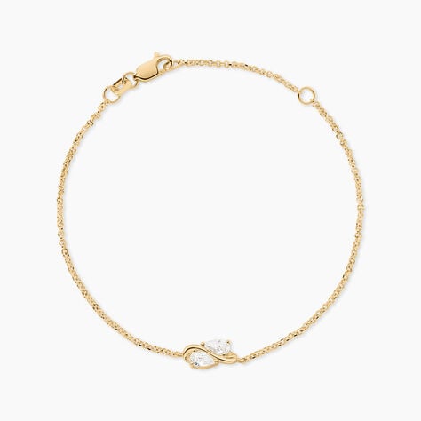 Bracelet Meyrem Argent Dor&eacute; A L'Or 750/1000 Oxyde De Zirconium - Bracelets cha&icirc;nes Femme | Marc Orian