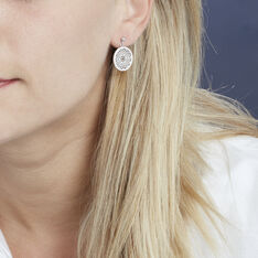 Boucles D'oreilles Pendantes Agnete Argent Blanc Oxyde De Zirconium - Boucles d'oreilles Pendantes Femme | Marc Orian