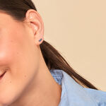 Boucles D'oreilles Puces Mai-ly Argent Blanc Spinelle - Puces Femme | Marc Orian