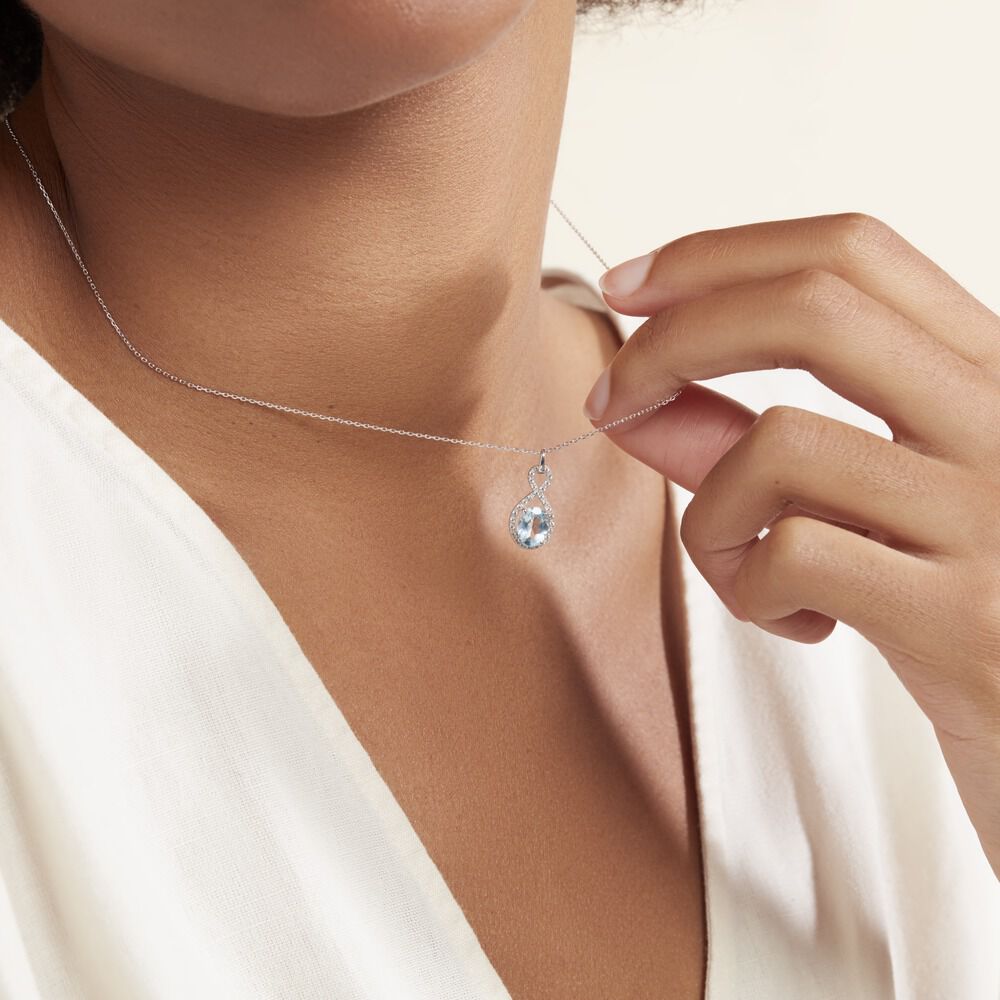 Collier Passion Or Blanc Topaze Et Oxyde De Zirconium - Colliers avec pierres Femme | Marc Orian