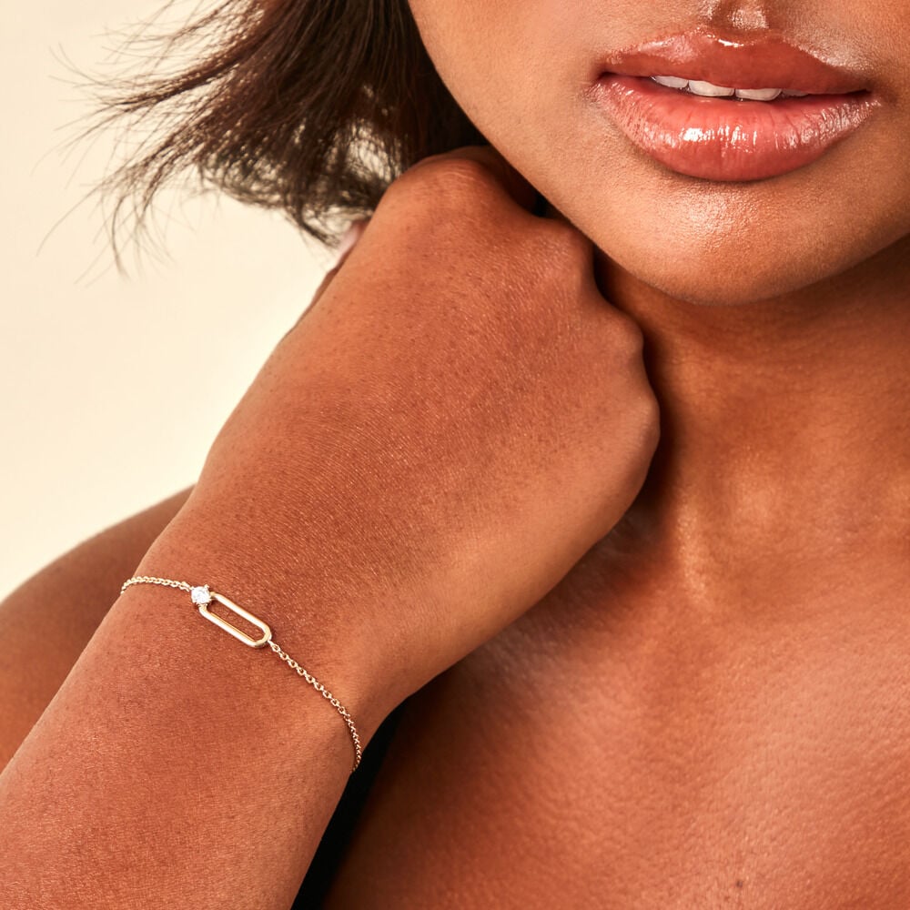 Bracelet Ellin Plaque Or Jaune Oxyde De Zirconium - Bracelets fantaisie Femme | Marc Orian