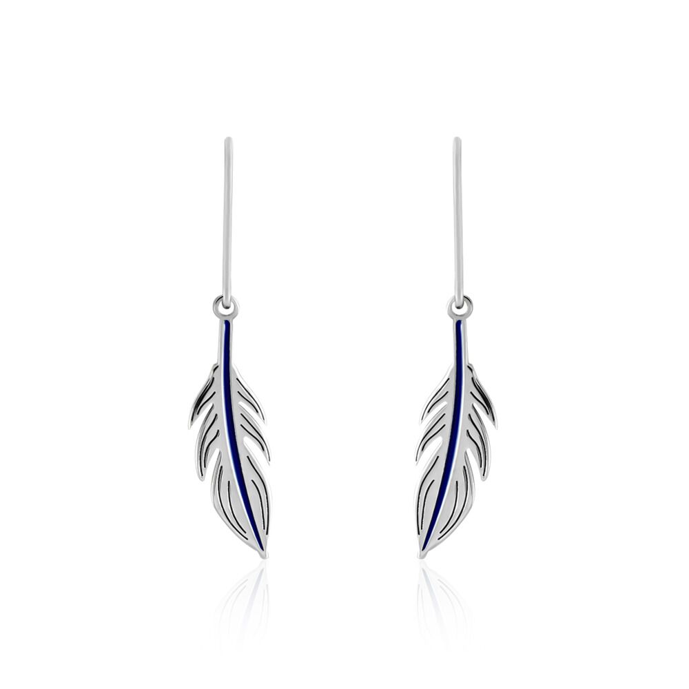 Boucles D'oreilles Pendantes Argent Blanc Stieg - Pendantes Femme | Marc Orian