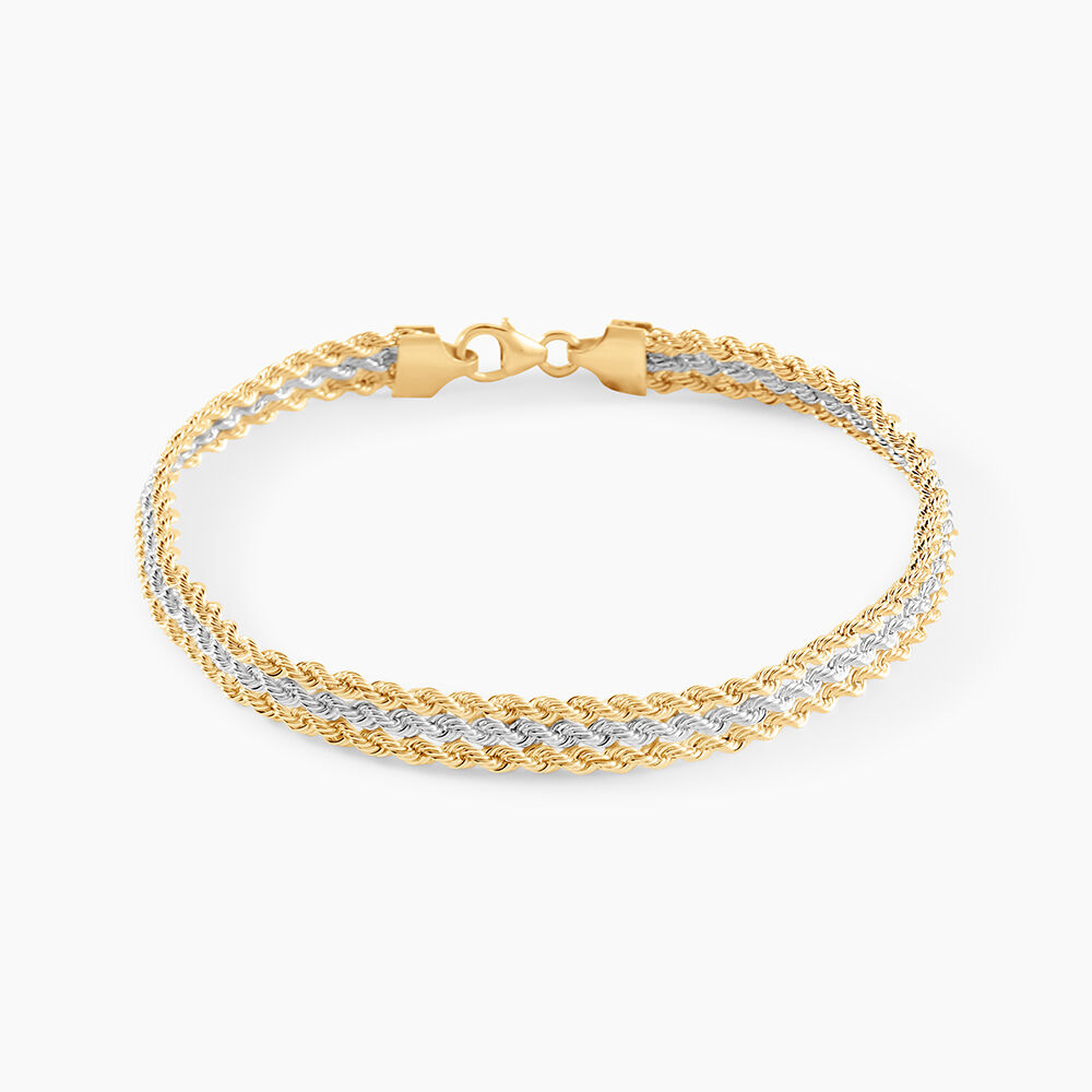 Bracelet Cordelia Maille Corde 3 Rangs Or Bicolore - Bracelets mailles Femme | Marc Orian