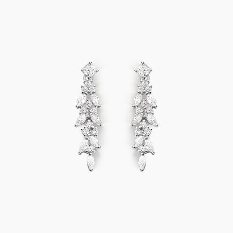 Boucles D'oreilles Pendantes Argent Blanc Precieux Flocon Oxyde - Pendantes Femme | Marc Orian