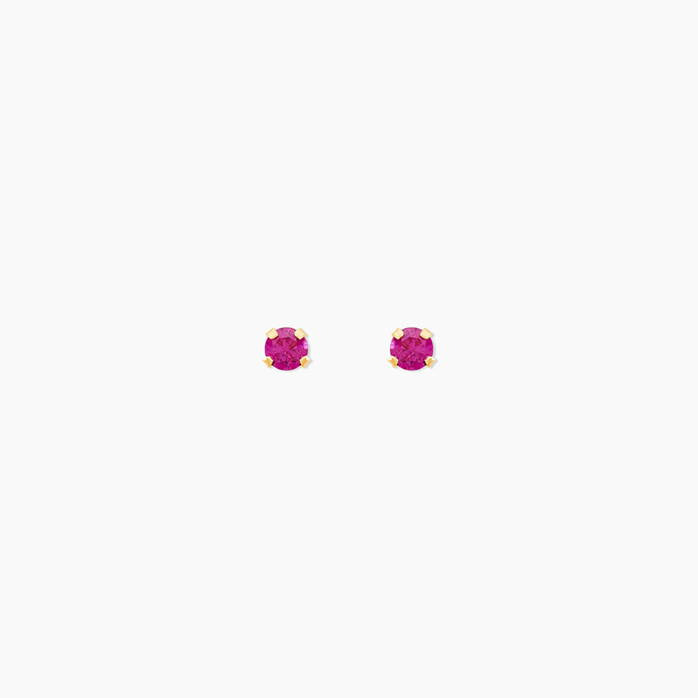 Boucles D'oreilles Puces Or Jaune Oxyde De Zirconium - Puces Femme | Marc Orian