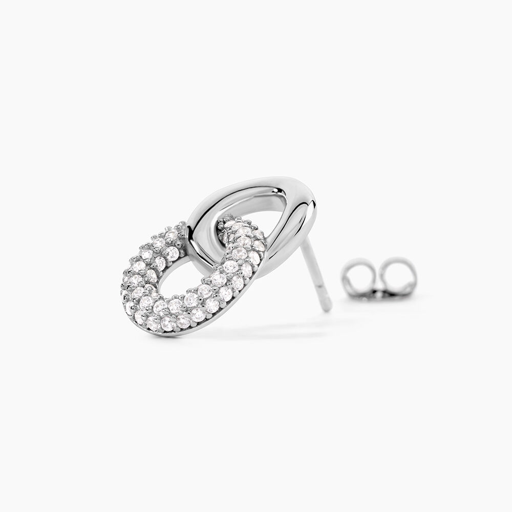 Boucles D'Oreilles Pendantes Madame Argent Blanc Oxyde De Zirconium - Pendantes Femme | Marc Orian