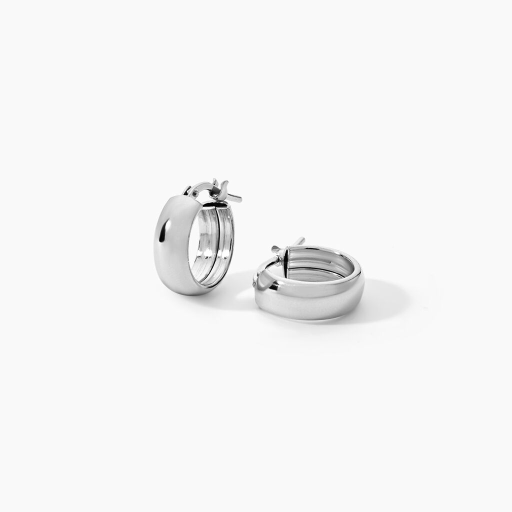 Cr&eacute;oles Lisa Argent Blanc - Cr&eacute;oles Femme | Marc Orian