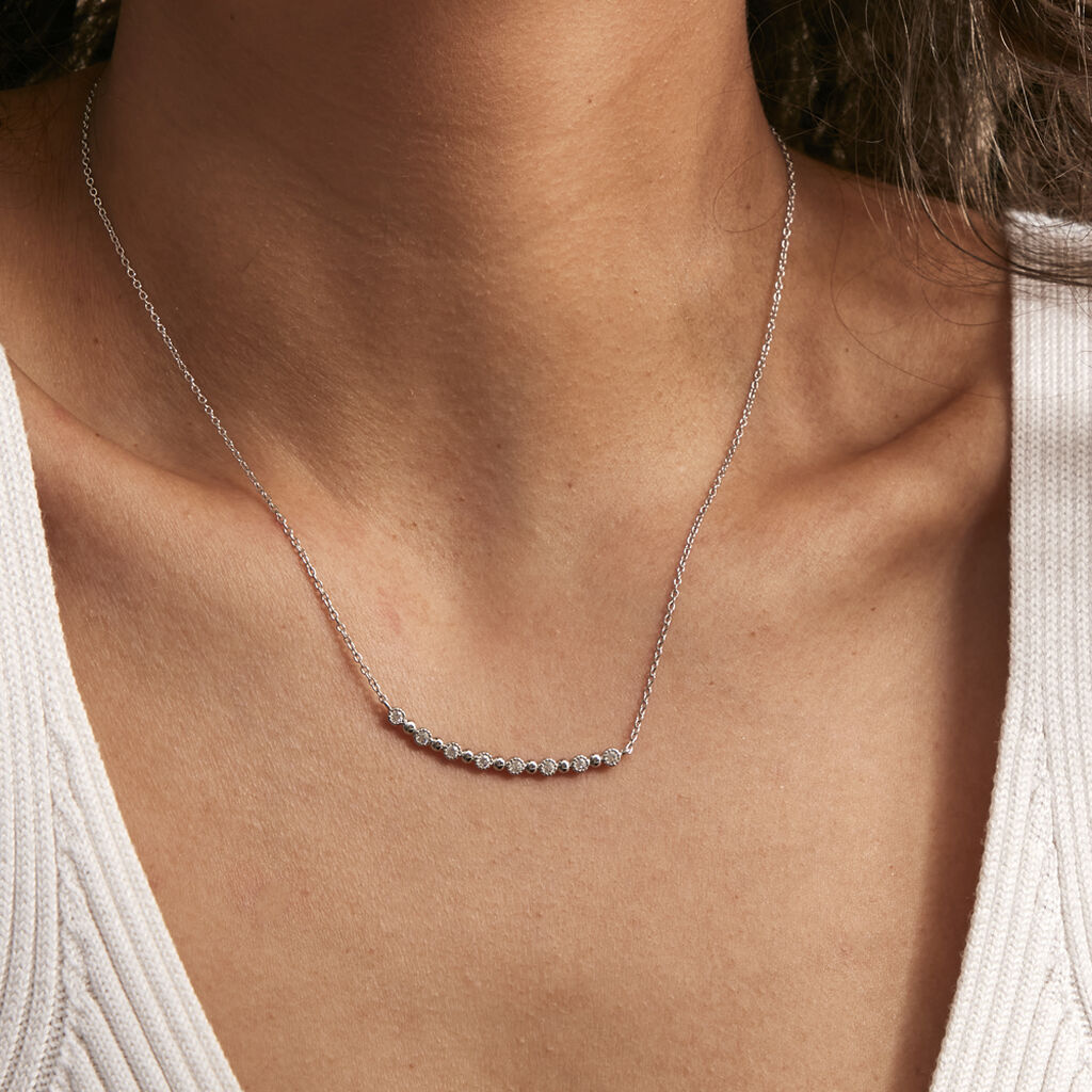 Collier Tammie Argent Blanc Oxyde De Zirconium - Colliers Femme | Marc Orian