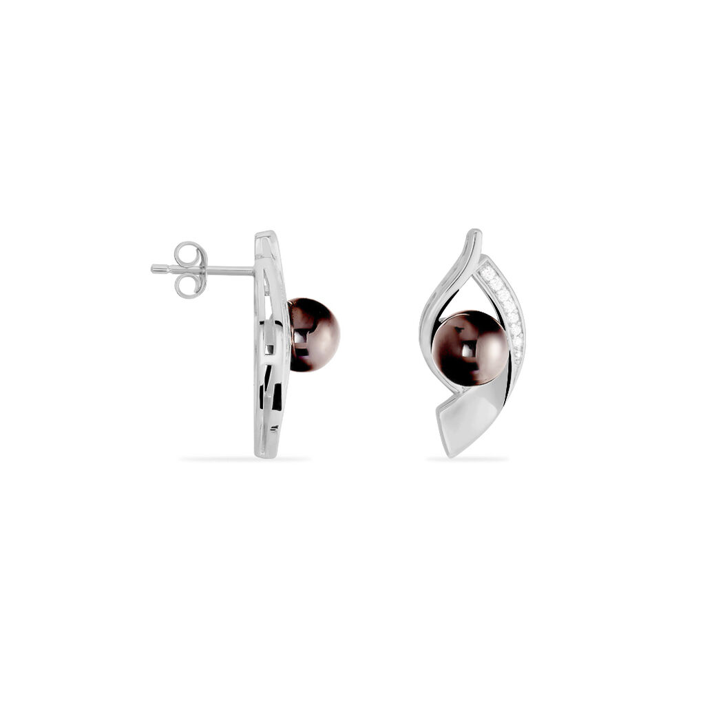Boucles D'oreilles Pendantes Sharon Argent Blanc Céramique Et Oxyde - Boucles d'oreilles Pendantes Femme | Marc Orian