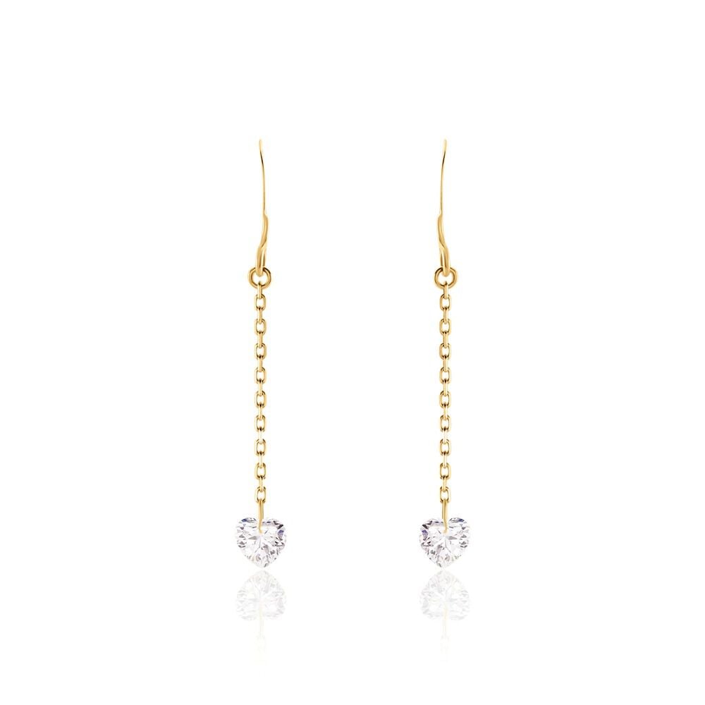 Boucles D'oreilles Pendantes Crush Plaqué Or Jaune Oxyde De Zirconium - Pendantes Femme | Marc Orian