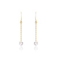 Boucles D'oreilles Pendantes Crush Plaqué Or Jaune Oxyde De Zirconium