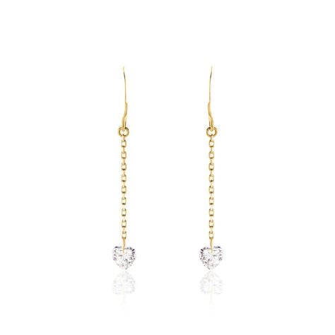 Boucles D'oreilles Pendantes Crush Plaqué Or Jaune Oxyde De Zirconium - Pendantes Femme | Marc Orian