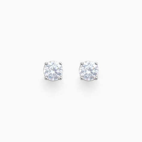 Boucles D'oreilles Puces Rio Argent Blanc Oxyde - Puces Femme | Marc Orian