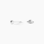 Boucles D'oreilles Puces Or Blanc Fidelia - Puces Famille | Marc Orian