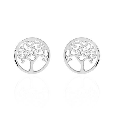 Boucles D'oreilles Puces Marijan Argent Blanc - Clous d'oreilles Femme | Marc Orian