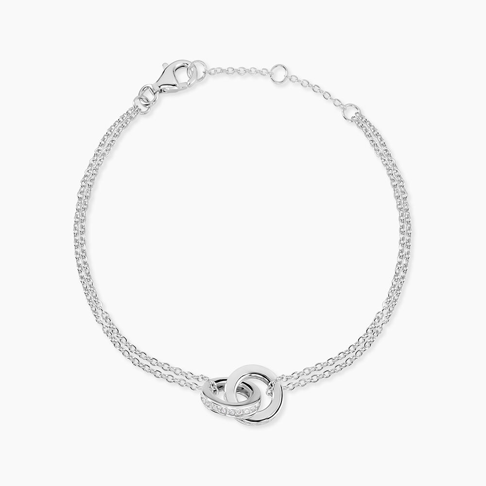 Bracelet Chriselda Argent Blanc Oxyde De Zirconium - Bracelets Anneaux Entrelaces Femme | Marc Orian
